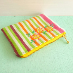 Striped Striped Mini Pouch (Mediterranean Flower no.10) 第2張的照片