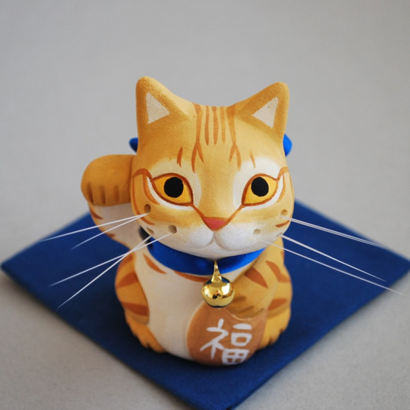 猫ヒゲスタンド（招き猫・茶トラ）【受注制作】ご注文前には必ず 