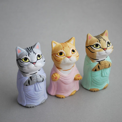 猫の仏像(施無畏与願印・立像・茶トラ)【受注制作】ご購入前にメッセージで納期をご確認ください。 2枚目の画像