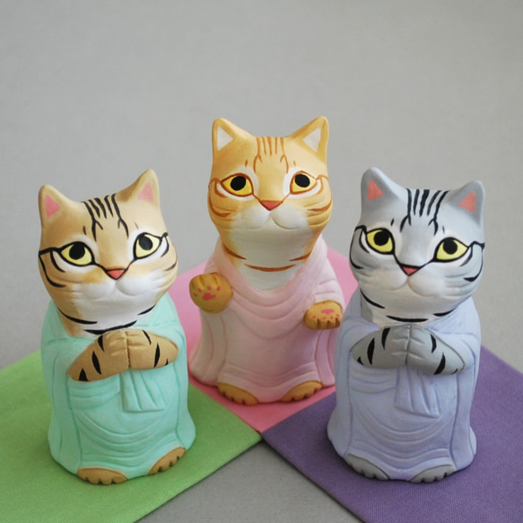 猫の仏像(施無畏与願印・立像・茶トラ)【受注制作】ご購入前にメッセージで納期をご確認ください。 3枚目の画像