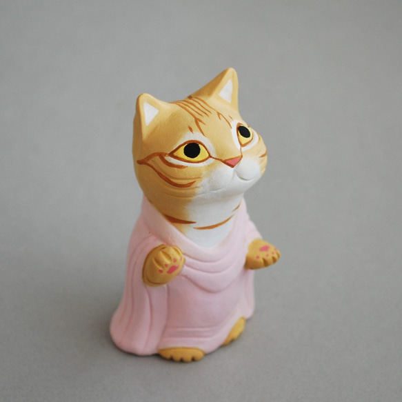 猫の仏像(施無畏与願印・立像・茶トラ)【受注制作】ご購入前にメッセージで納期をご確認ください。 4枚目の画像