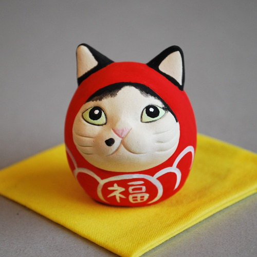 猫だるま(オーダーメイド絵付け）【受注制作】ご注文前には必ず 
