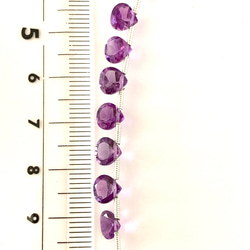 1ペア2粒(Ｈ4)　天然石　宝石質　アメジスト　AAA　マロン　穴あり　ファセットカット　6㎜×6㎜ 4枚目の画像