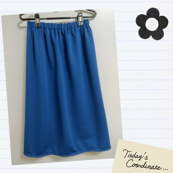 お値下げ 日本製生地使用 ブルー   タイとめスカート    フリーサイズ 1枚目の画像