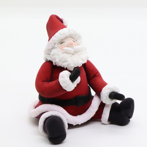 クリスマス》もふもふ♪ほっこりかわいいほほえみサンタさん【手のひら 