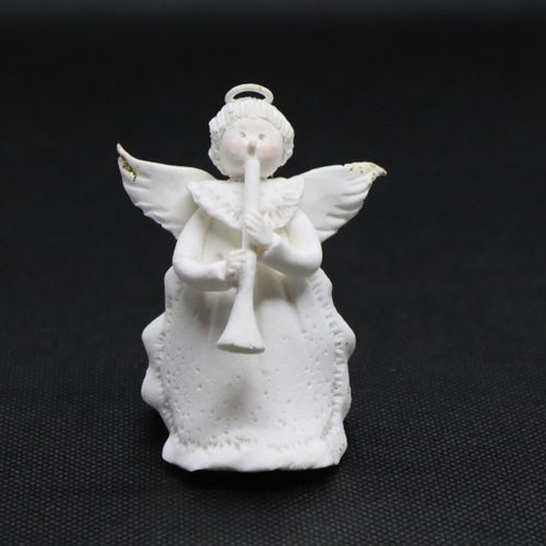 クリスマス》縦笛を吹くエンジェル【手のひらサイズ☆素朴／シンプル