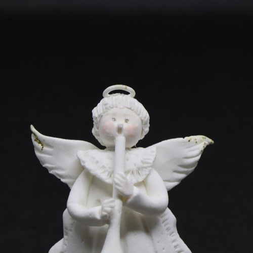 クリスマス》縦笛を吹くエンジェル【手のひらサイズ☆素朴／シンプル