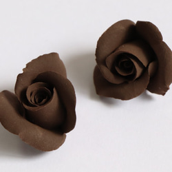 薔薇☆12個セット【樹脂粘土】　ブラウン・ネイビー・マスタードイエロー・ブラック 5枚目の画像