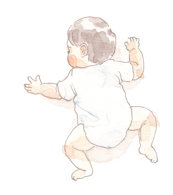 赤ちゃんの水彩画【データ付き】　SNSアイコン　おしゃれ似顔絵　カジュアル似顔絵 2枚目の画像