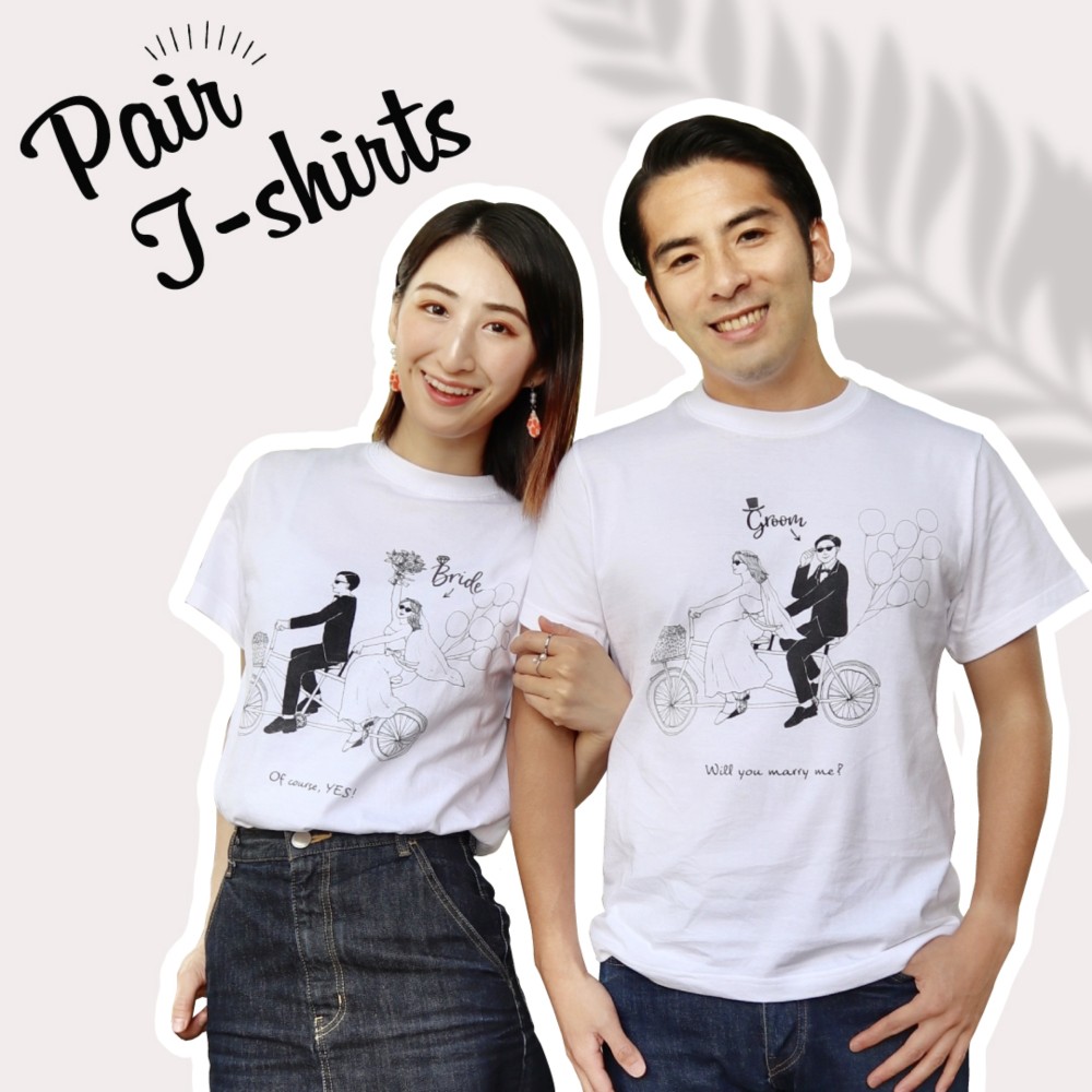 ペアTシャツ2枚セット/セルフ前撮りやウェルカスペースにも♡【送料無料】