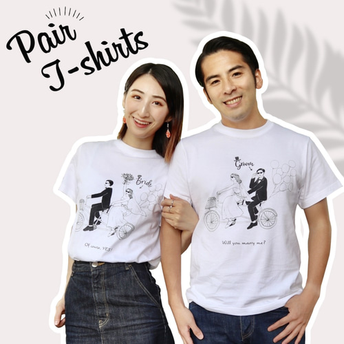 ペアTシャツ2枚セット/セルフ前撮りやウェルカスペースにも♡【送料 