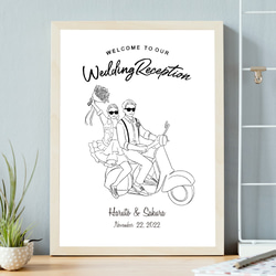 お洒落なウェルカムボードお描きします⭐︎ ウェルカムボード/シンプルイラスト _結婚式や入籍のお祝いにも♡_#