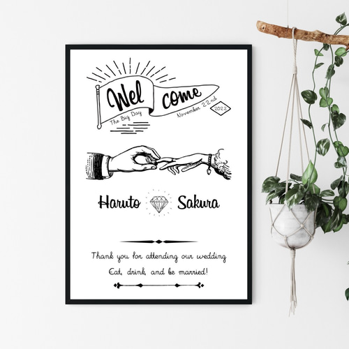 ウェルカムボード/イラストテイスト _結婚式や入籍のお祝いにも♡_