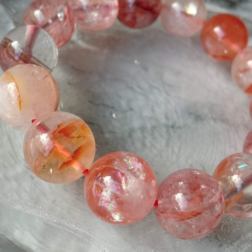 お取り置き✨ヒマラヤピンクマニカラン水晶✨ブレスレット