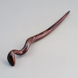 木簪 蛇のかんざし(Mサイズ)  木製KW/キングウッド  防水 1枚目の画像