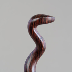 木簪 蛇のかんざし(Mサイズ)  木製KW/キングウッド  防水 7枚目の画像