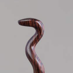 木簪 蛇のかんざし(Mサイズ)  木製KW/キングウッド  防水 8枚目の画像