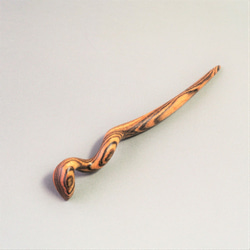 木簪 蛇のかんざし(Ｍサイズ)  木製BT/ボコテ 防水 1枚目の画像