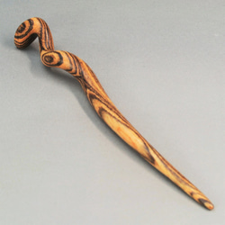 木簪 蛇のかんざし(Ｍサイズ)  木製BT/ボコテ 防水 2枚目の画像