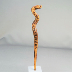 木簪 蛇のかんざし(Ｍサイズ)  木製BT/ボコテ 防水 5枚目の画像