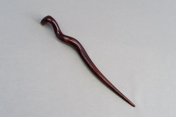 木簪 蛇のかんざし(Ｍサイズ)  木製CC/チンチャン 防水 4枚目の画像