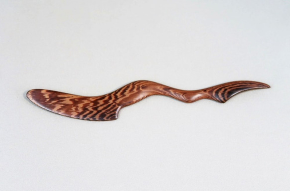 海水魚のバターナイフ・木製MTS/ムラサキタガヤサン 防水 2枚目の画像