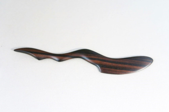 海水魚のバターナイフ・木製SKT/縞黒檀 防水 3枚目の画像