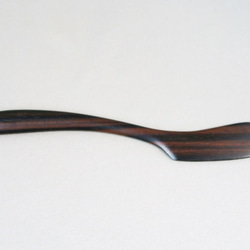 四辺形のバターナイフ・木製SKT/縞黒檀 防水 3枚目の画像