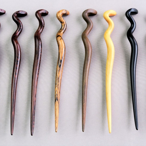 木簪 長い蛇のかんざし(Lサイズ) 木製CC/チンチャン 防水 かんざし