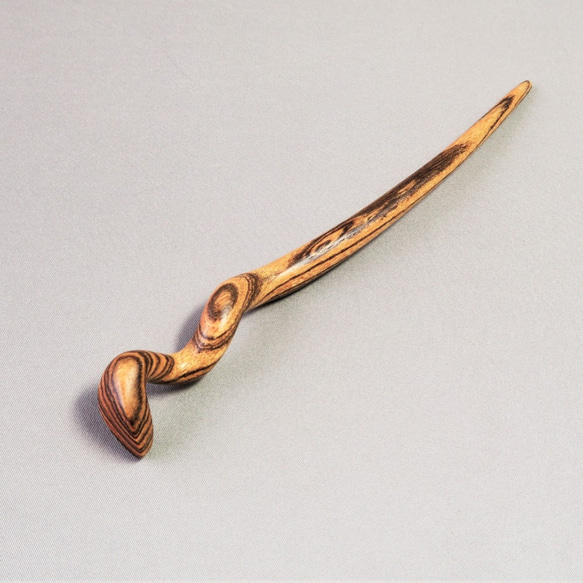 木簪 蛇のかんざし(Ｌサイズ)  木製BT/ボコテ  防水 1枚目の画像