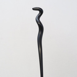 木簪 蛇のかんざし(Ｌサイズ)  木製ABW/アフリカンブラックウッド  防水 6枚目の画像