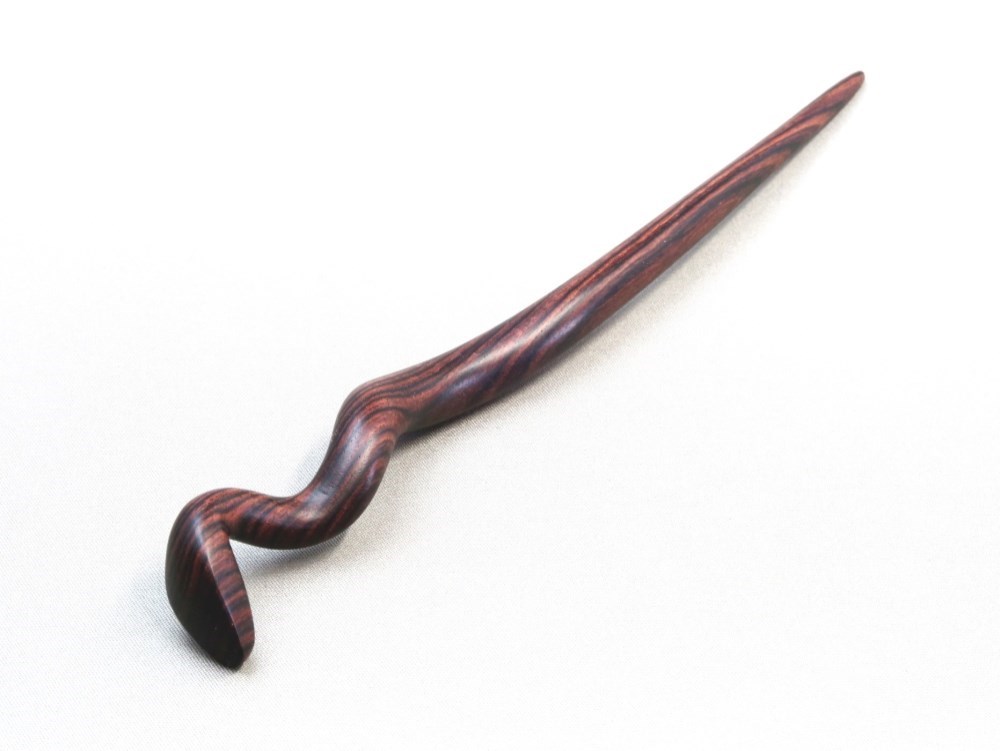 木簪 長い蛇のかんざし(Lサイズ)  木製KW/キングウッド 防水