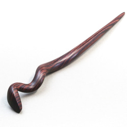 木簪 蛇のかんざし(Lサイズ)  木製KW/キングウッド 防水 1枚目の画像