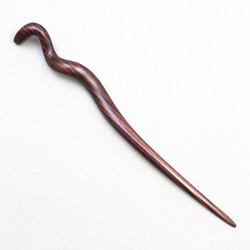 木簪 蛇のかんざし(Lサイズ)  木製KW/キングウッド 防水 5枚目の画像