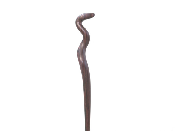 木簪 蛇のかんざし(Lサイズ)  木製KW/キングウッド 防水 6枚目の画像