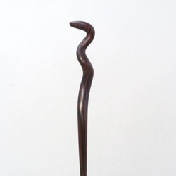 木簪 蛇のかんざし(Lサイズ)  木製KW/キングウッド 防水 7枚目の画像