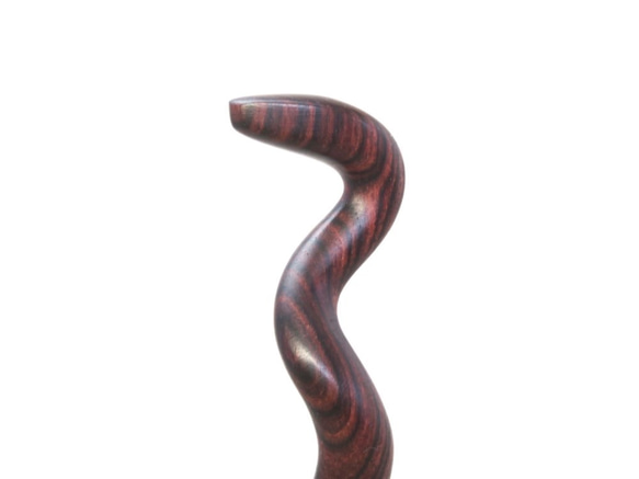 木簪 蛇のかんざし(Lサイズ)  木製KW/キングウッド 防水 8枚目の画像