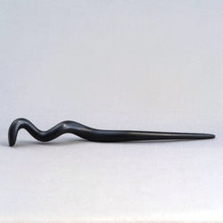 木簪 蛇のかんざし(Ｍサイズ)  木製ABW/アフリカンブラックウッド  防水 2枚目の画像