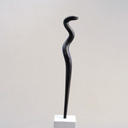 木簪 蛇のかんざし(Ｍサイズ)  木製ABW/アフリカンブラックウッド  防水 5枚目の画像