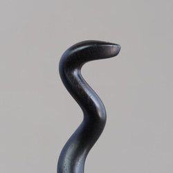 木簪 蛇のかんざし(Ｍサイズ)  木製ABW/アフリカンブラックウッド  防水 7枚目の画像