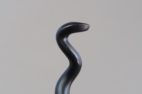 木簪 蛇のかんざし(Ｍサイズ)  木製ABW/アフリカンブラックウッド  防水 7枚目の画像