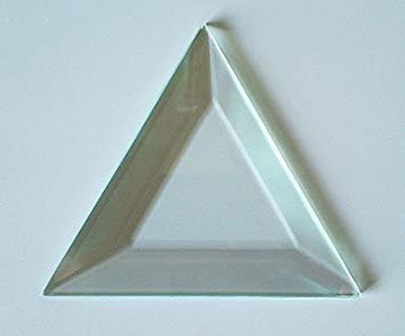 ステンドグラス用ガラスパーツ 正三角形ベベル3インチ 10個セット 5枚目の画像