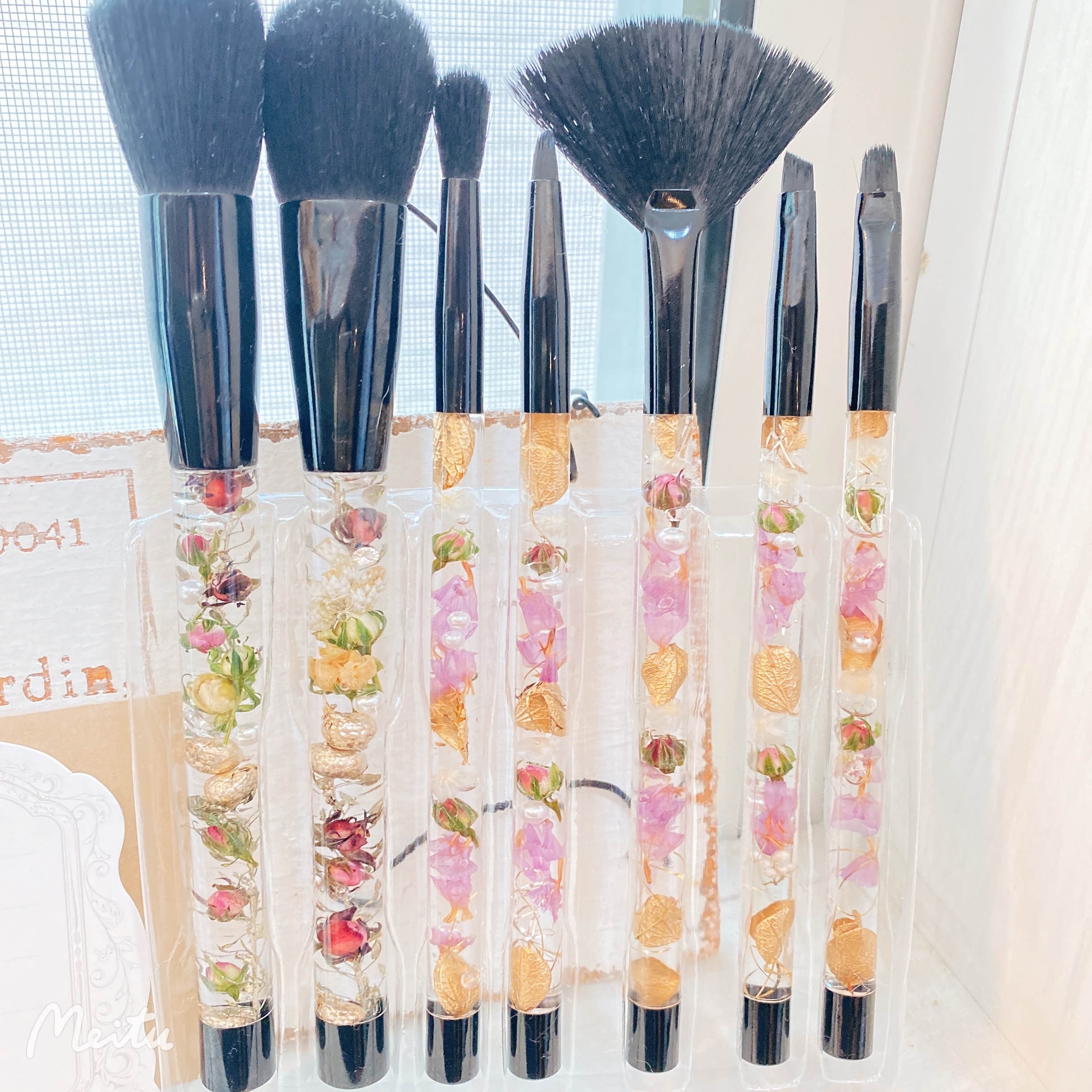 化粧筆スワロ8点セットゴールドポーチ付き