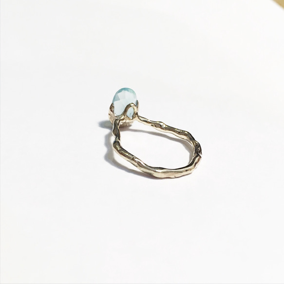 水珠意象指環「海藍玉髓」 第3張的照片