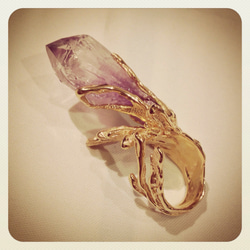 アメジストの指飾り (槍) Amethyst Spear ring 2枚目の画像