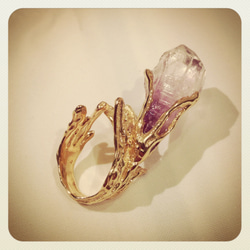 アメジストの指飾り (槍) Amethyst Spear ring 3枚目の画像