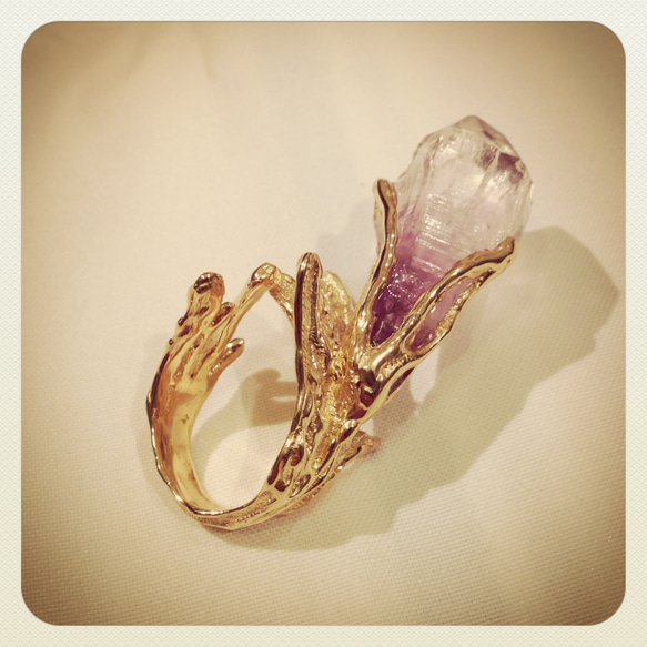 アメジストの指飾り (槍) Amethyst Spear ring 3枚目の画像