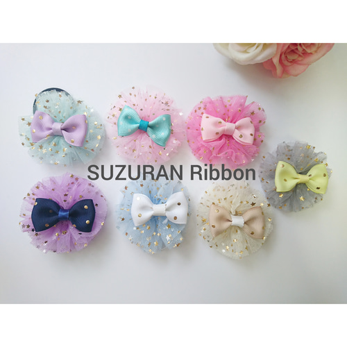 チュールリボン♡水玉チュール♡ヘアゴム♡親子コーデ♡チュールヘアゴム チュールリボン♡水玉チュール♡ヘアゴム♡親子コーデ♡チュールヘアゴム