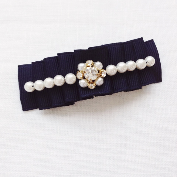 Pearl ribbon barrette 1枚目の画像