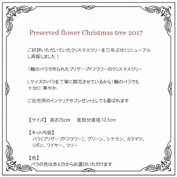 手作りキット　プリザーブドフラワーのワイヤークリスマスツリー　ミニ　卓上クリスマスツリー― 3枚目の画像